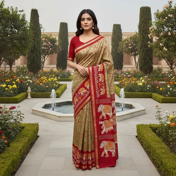 Beige_Red_Silk_Sarees