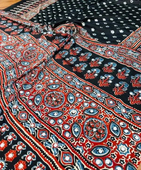 AJRAKH_MODAL_SILK_LOTUS__MIRROR_WORK_SAREE_FOR_WOMEN.