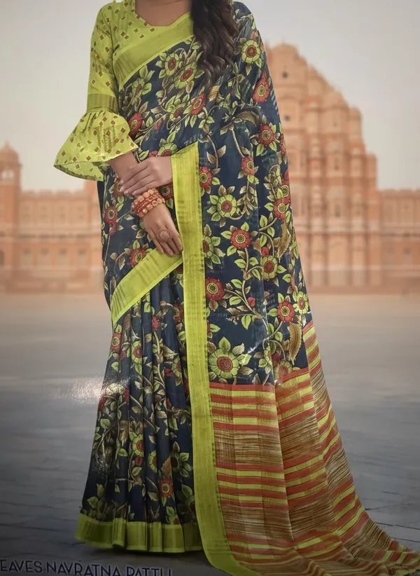 Indigo_Soft_Cotton_Saree