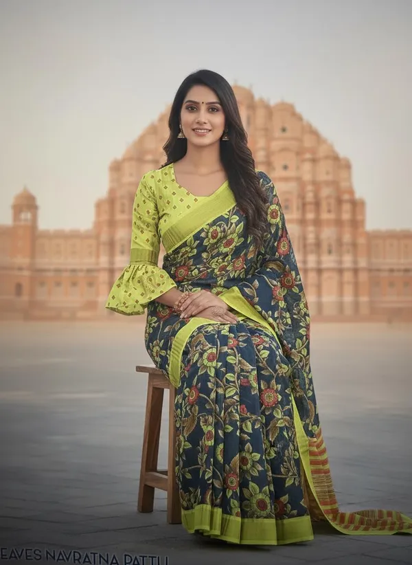 Indigo_Soft_Cotton_Saree