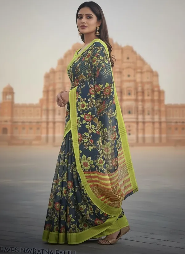 Indigo_Soft_Cotton_Saree