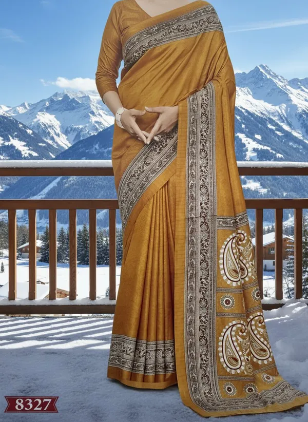 MUSTARD_PASMINA_SOFT_SILK_SAREE