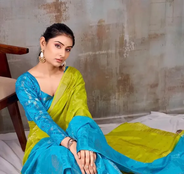 PARROT_GREEN_BLUE_VISCOSE_SILK_SAREES