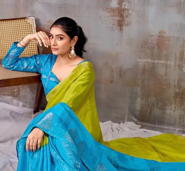 PARROT_GREEN_BLUE_VISCOSE_SILK_SAREES