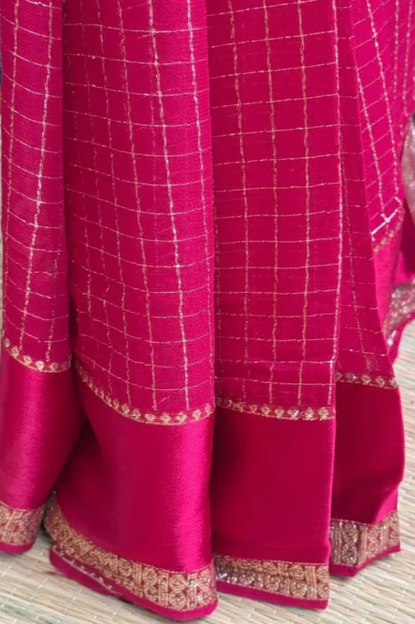 PINK_JUTE_VISCOSE_SILK_SAREE