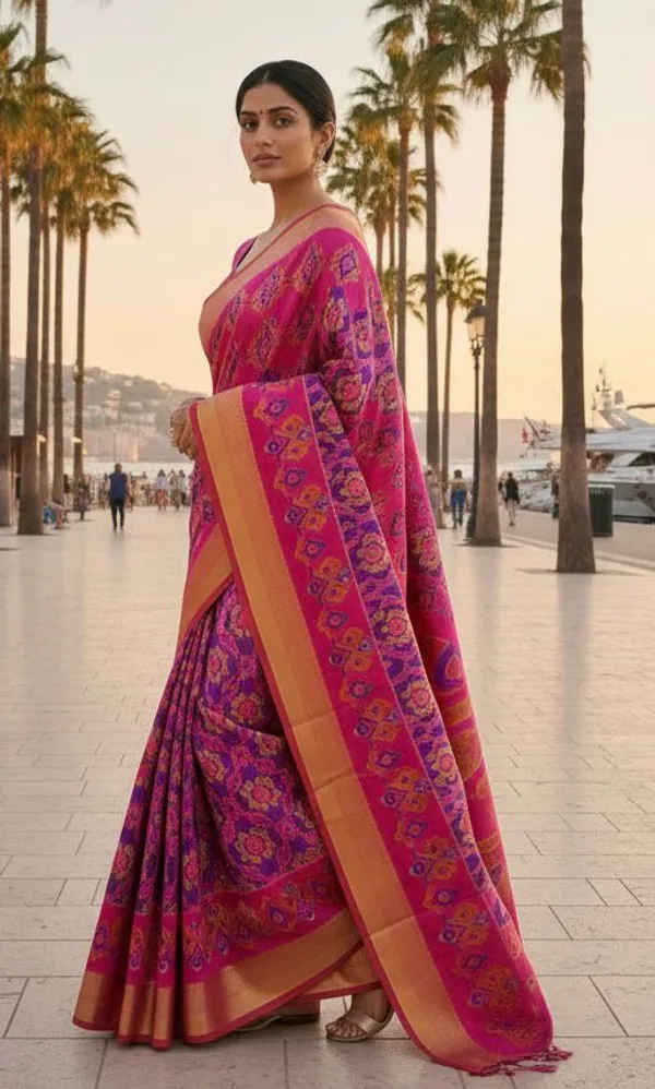 Pink_Pochampally_Silk_Saree
