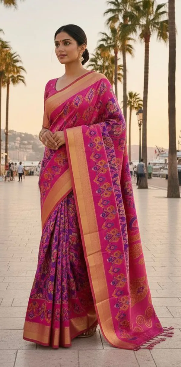 Pink_Pochampally_Silk_Saree