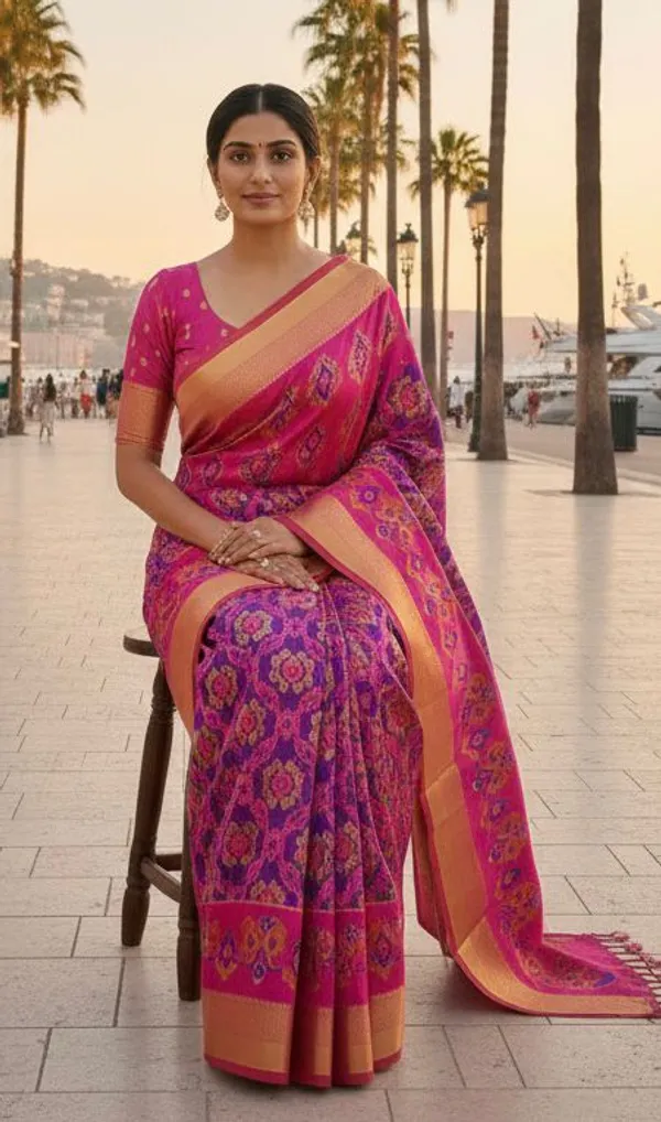 Pink_Pochampally_Silk_Saree