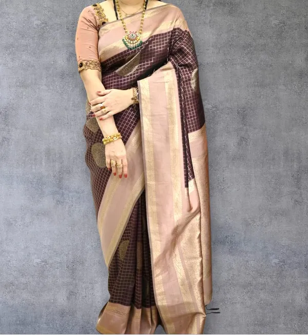 Coffee_Brown_Pure_Dupion_Silk_Brown_Saree_With_Blouse_Piece_For_Women