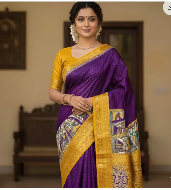 Purple_Dola_Silk__Purple_Saree_with_blouse_piece_For_Women