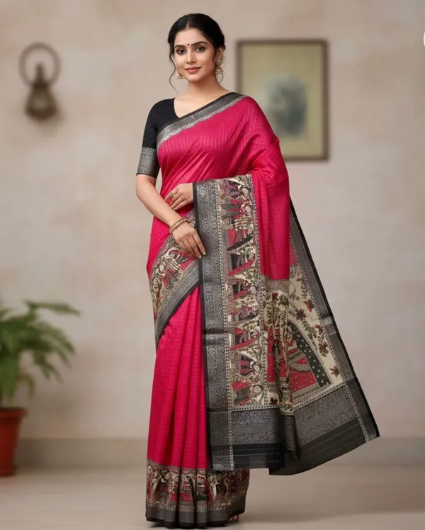 Rani_Pink_Dola_Silk_Pink_Saree_with_blouse_piece_For_Women
