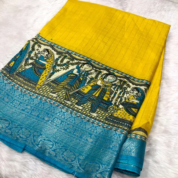 Yellow_Dola_Silk_Yellow_Saree_with_blouse_piece_For_Women