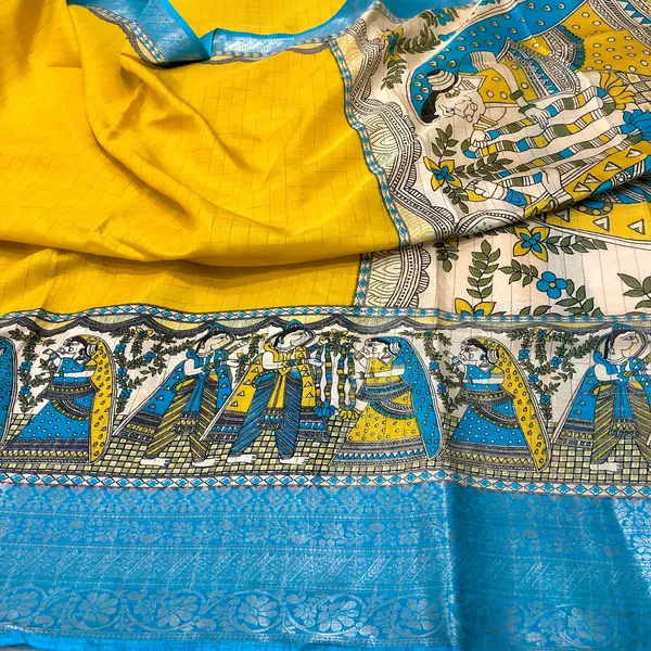 Yellow_Dola_Silk_Yellow_Saree_with_blouse_piece_For_Women