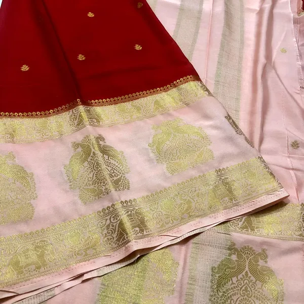 Red_Peach_Mysore_Silk_Saree_For_Women_Wear_All_Occasion