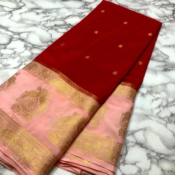 Red_Peach_Mysore_Silk_Saree_For_Women_Wear_All_Occasion