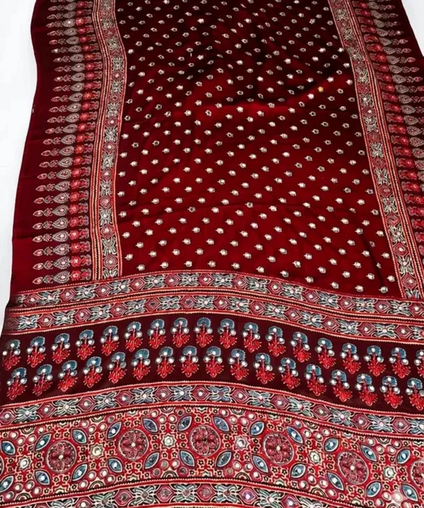 NEW_RED_LOTUS_MIRROR_WORK_AJRKH_SAREE