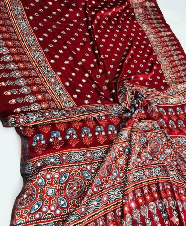 NEW_RED_LOTUS_MIRROR_WORK_AJRKH_SAREE