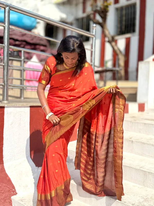 Rust_Orange_Silk_Saree