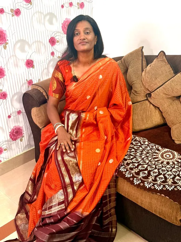 Rust_Orange_Crepe_Silk_Saree