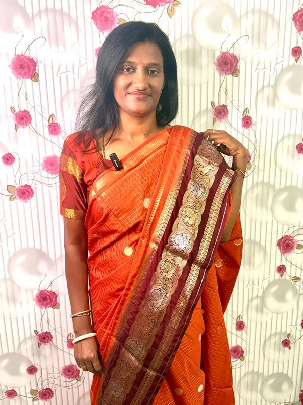 Rust_Orange_Crepe_Silk_Saree