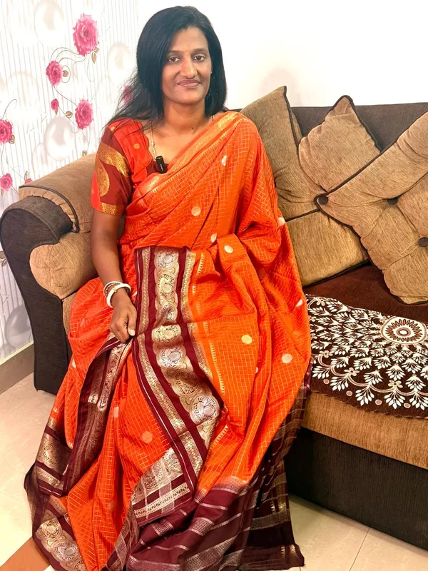 Rust_Orange_Crepe_Silk_Saree