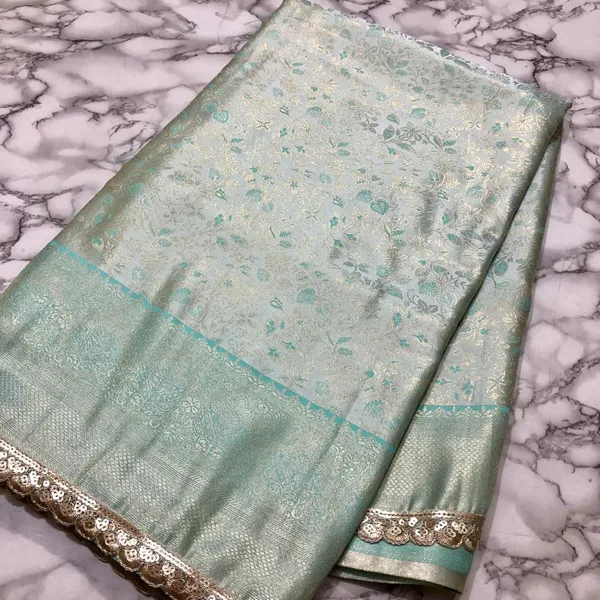 Sea_Green_Banarasi_Silk_Saree_With_Blouse_Piece_For_Women_Wear_All_Occasion