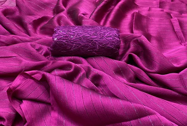 Wine_Chiffon_Designer_Saree_With_Blouse_Piece_For_Women