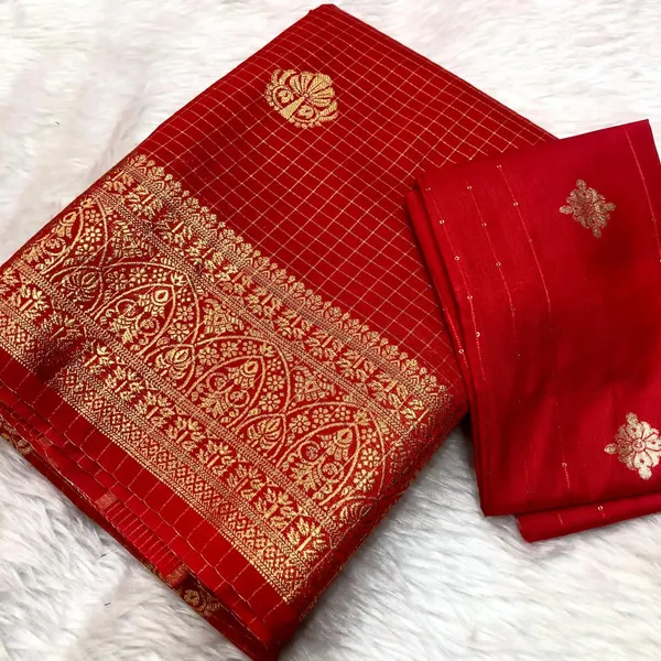 Red_Mysore_Silk_Red_Buttis_Saree_With_Blouse_Piece_For_Women