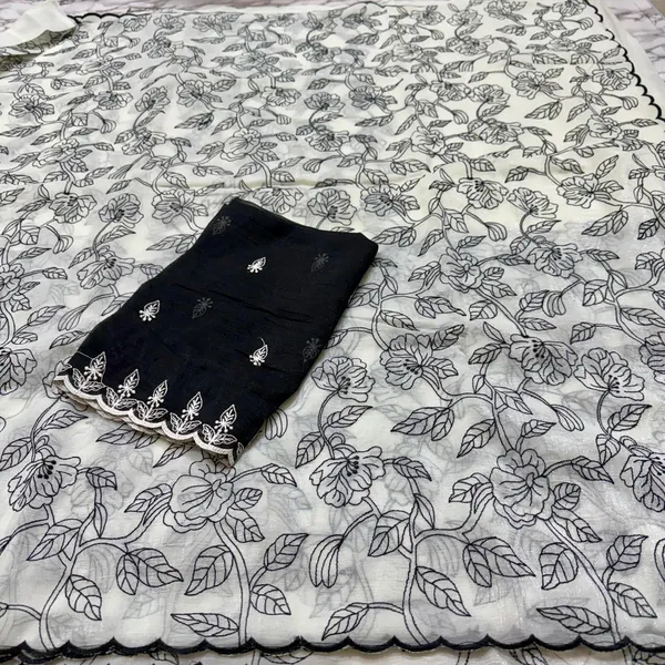 White_Soft_Organza_Silk_Saree_With_Blouse_Piece_For_Women_Wear_All_Occasion
