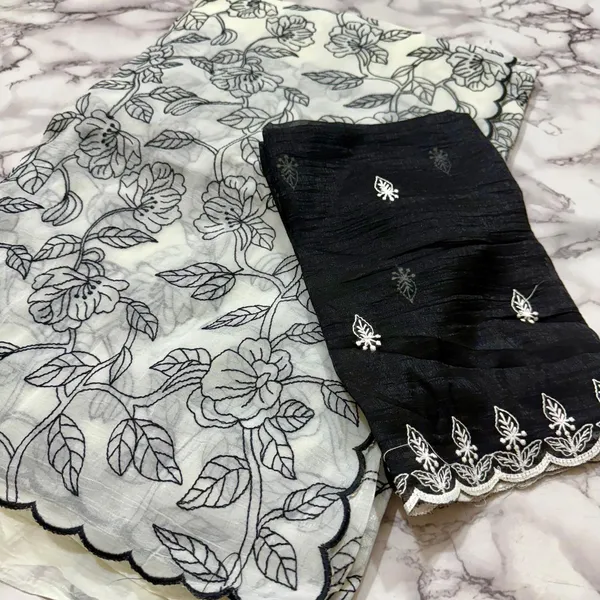 White_Soft_Organza_Silk_Saree_With_Blouse_Piece_For_Women_Wear_All_Occasion