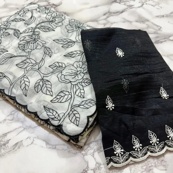 White_Soft_Organza_Silk_Saree_With_Blouse_Piece_For_Women_Wear_All_Occasion