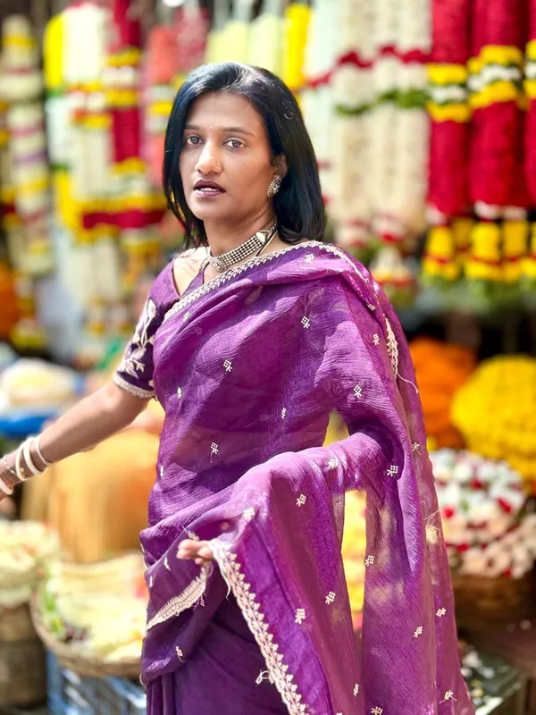 Purple_Space_Organza_Silk_Saree_With_Blouse_Piece_For_Women_Wear_All_Occasion