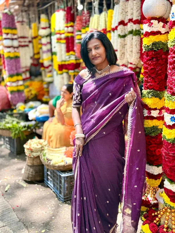 Purple_Space_Organza_Silk_Saree_With_Blouse_Piece_For_Women_Wear_All_Occasion