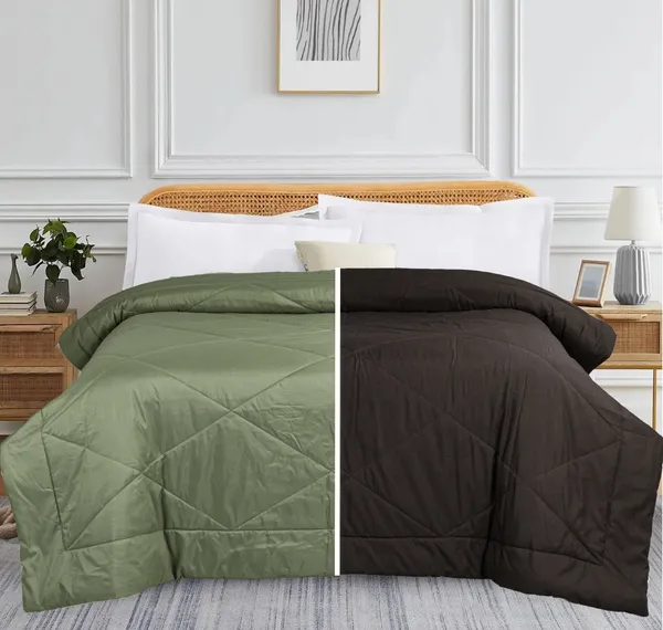 Brown_&_Green_Microfiber_Solid_&_Self_Design_Comforter_For_Adults