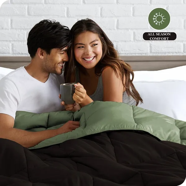 Brown_&_Green_Microfiber_Solid_&_Self_Design_Comforter_For_Adults