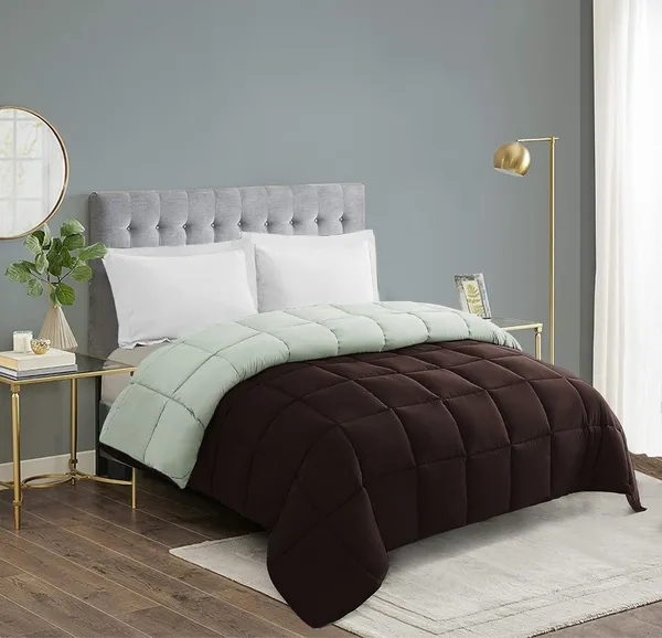 Light_Green_&_Brown_Microfiber_Solid_&_Self_Design_Comforter_For_Adults