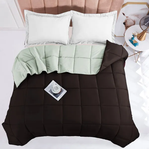 Light_Green_&_Brown_Microfiber_Solid_&_Self_Design_Comforter_For_Adults