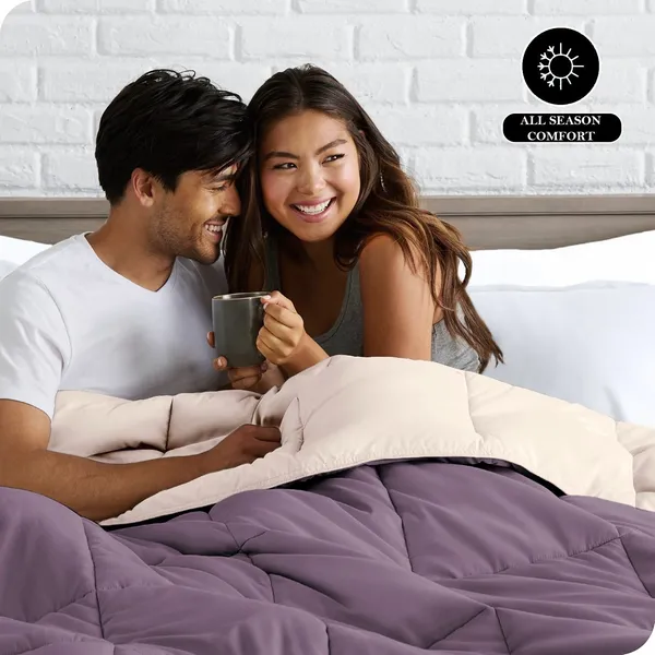 Purple_&_Beige_Microfiber_Solid_&_Self_Design_Comforter_For_Adults