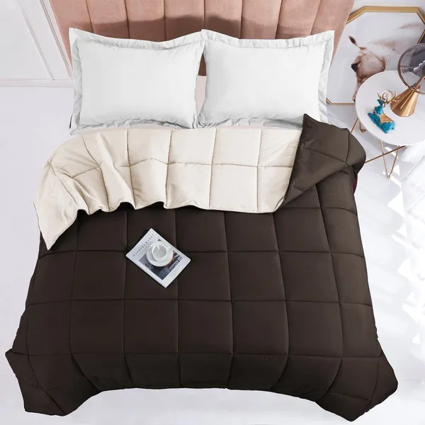 Beige_&_Brown_Microfiber_Solid_&_Self_Design_Comforter_For_Adults