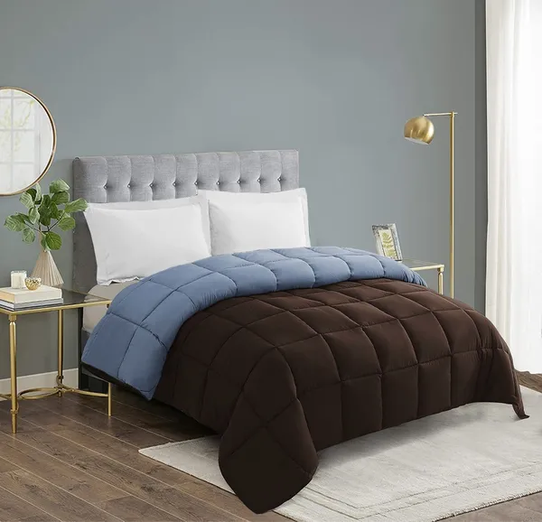 Brown_&_Blue_Microfiber_Solid_&_Self_Design_Comforter_For_Adults