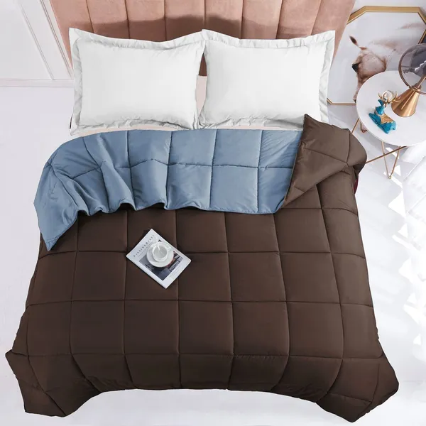 Brown_&_Blue_Microfiber_Solid_&_Self_Design_Comforter_For_Adults