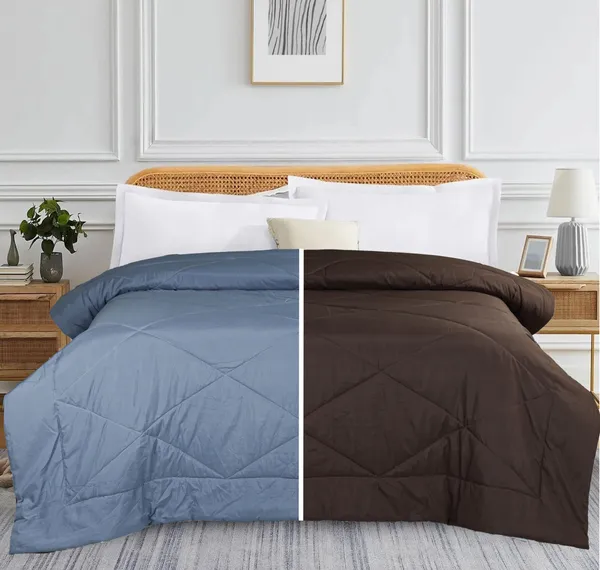 Brown_&_Blue_Microfiber_Solid_&_Self_Design_Comforter_For_Adults