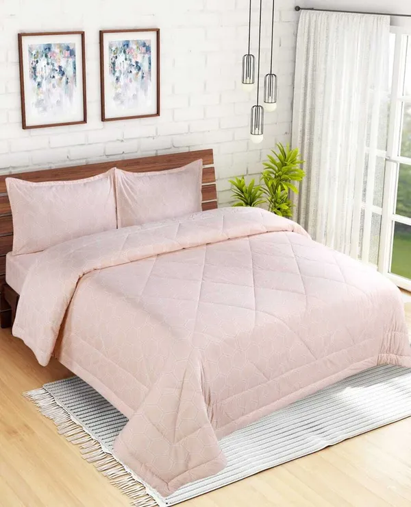 Beige_Organic_Cotton_Checkered_Comfort_Blanket_For_For_Ac_Room