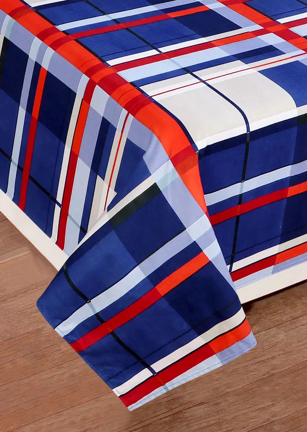 Red_Cotton_Geometric_Bed_Sheet_Flat_For_Adults