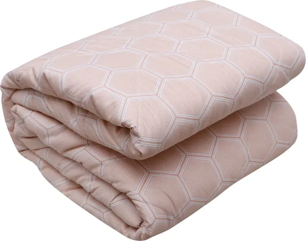 Peach_Cotton_Floral_Comfort_Blanket_For_For_Ac_Room