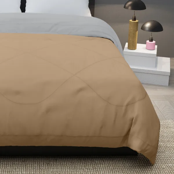 Beige_&_Grey_Microfiber_Solid_Comforter_For_Adults