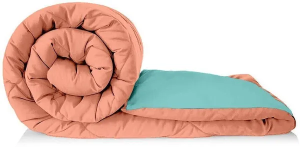 Peach_&_Blue_Microfiber_Solid_Comforter_For_Adults