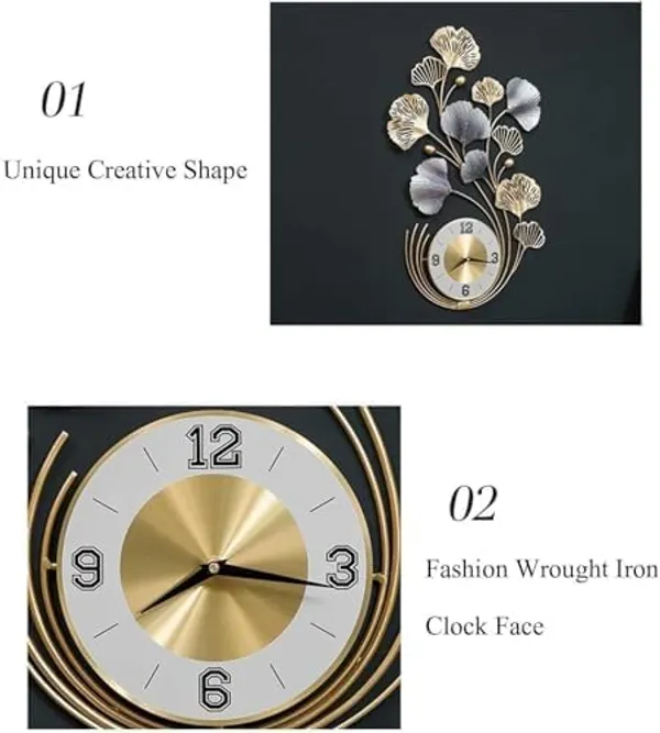 Gold_Luxury_Metal_Wall_Clock_For_Living_Room_Combo_Set