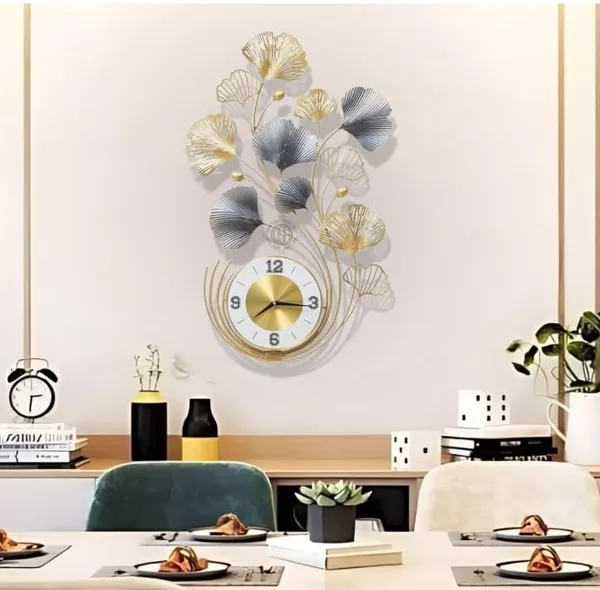 Gold_Luxury_Metal_Wall_Clock_For_Living_Room_Modern_Large_Designer_Wall_Art_Clock_Combo_Set