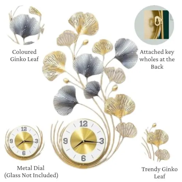 Gold_Luxury_Metal_Wall_Clock_For_Living_Room_Combo_Set